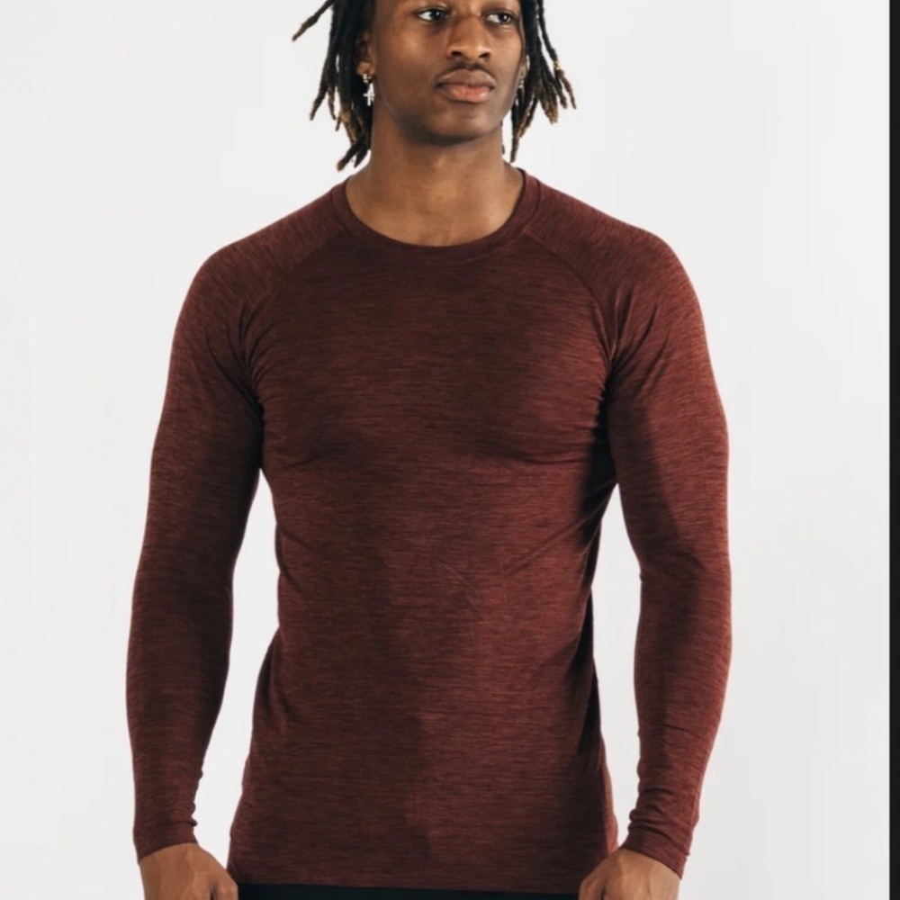 Alphalete NWT Hero long sleeve maroon, & Black Men’s Large - Picture 1 of 5